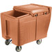 a large brown plastic bin