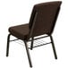 A Flash Furniture dark brown church chair with a gold vein metal frame.