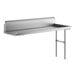 A Regency stainless steel dish table with a right drainboard and shelf.
