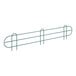 A green metal wire shelf ledge with a long curved line.