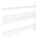 A white wire shelf with a Regency chrome wire shelf ledge attached.