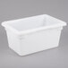 A white Cambro poly food storage box with a lid.