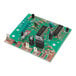 A green circuit board with black and grey components.