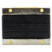 A black rectangular metal plate with two silver metal strips.