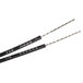 Two black wires with silver tips.