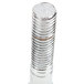 A close-up of a silver screw with a metal rod.