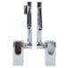 The ARY VacMaster replacement glass hinge with two chrome metal brackets.