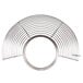 A stainless steel metal bowl guard with a circular design.