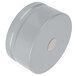 A grey cylinder with a round hole in the middle.