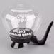 A Grindmaster glass coffee decanter with a black handle on a coffee maker.