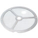 A round metal mesh screen with holes.