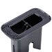 A black plastic Larien bagel slicer container with a hole in it.