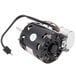 A small black electric motor with wires.