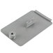 A gray metal Waring back plate with a hole.