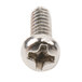 A close-up of a Waring screw with a silver finish.