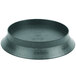 A black round polypropylene deli server with a circular rim.