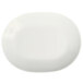 A Homer Laughlin bright white china platter with a curved edge.
