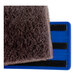 A blue Scrubble pad holder with a brown sponge on top.