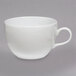 A Homer Laughlin bright white china cup with a handle.