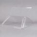 A clear plastic container with a clear lid on a white background.