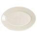 Homer Laughlin 15800 15 5/8 inch Ivory (American White) Rolled Edge Oval China Platter - 12/Case