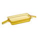 A yellow rectangular Carlisle plastic container with handles.