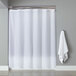 Hooked HBB40PLW0172 White Basic Polyester Shower Curtain with Buttonhole Header - 72 inch x 72 inch