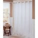 A white Hookless Litchfield shower curtain in a bathroom.