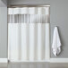 Hooked HBG03VIS0172 White 6-Gauge Vinyl Vision Shower Curtain with Vinyl Window and Chrome-Plated Copper Grommets - 72 inch x 72 inch