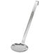 A Vollrath stainless steel skimmer with a long handle.