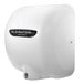 A white rectangular Excel hand dryer with a black XLERATOReco label.
