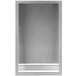 A silver rectangular frame with a white border and black lines.