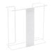 A white metal rectangular holder with two round holes.