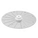 A Robot Coupe 27130 horseradish grating disc, a circular metal disc with holes.