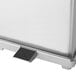 A Rubbermaid stainless steel medical step can with a black pedal.