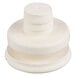 A white plastic plug with a round top.