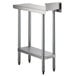 A Regency stainless steel filler table with a shelf.