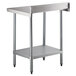A Regency stainless steel work table with undershelf.