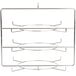 A Hatco metal rack with three round rings on it.