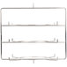 A metal Hatco pizza rack with three shelves.