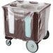 a plastic covered box on a cart