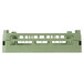 A light green plastic Vollrath dish rack with two compartments.