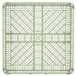 A light green Vollrath flatware rack with grids.