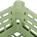 A Vollrath Signature light green plastic open rack with 2 compartments.