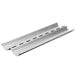 A Matfer Bourgeat anodized aluminum bread pan with two long compartments for baguettes.