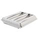 A silver stainless steel Matfer Bourgeat bread mold with three round compartments.
