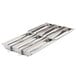 A Matfer Bourgeat stainless steel bread mold with three round compartments.
