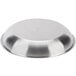 A close-up of a silver stainless steel American Metalcraft seafood tray.