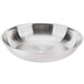A stainless steel tray with a white background.
