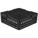 A black plastic rack with holes.